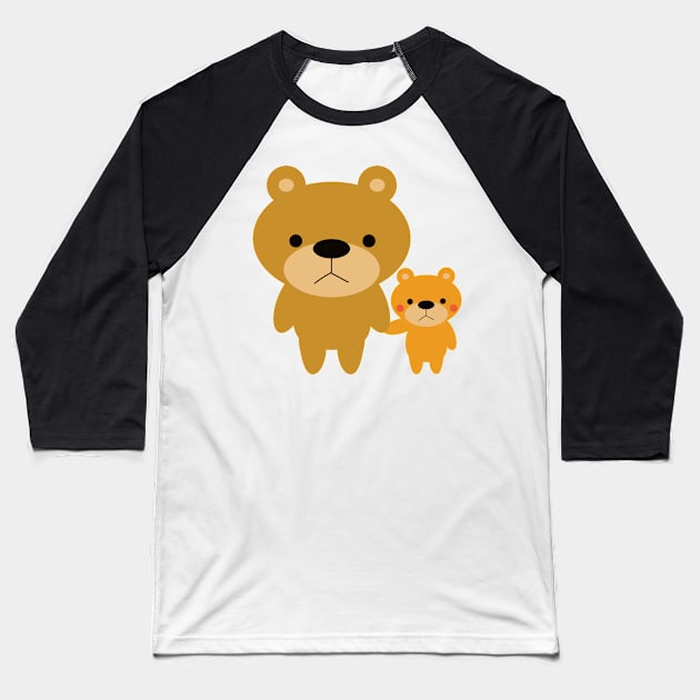 Bear family Baseball T-Shirt by kawaii_shop